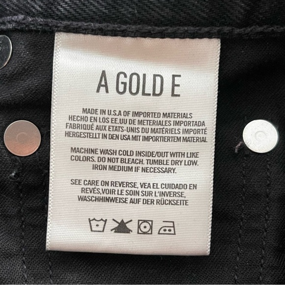 AGOLDE Cherie High Rise Straight Leg Jeans in Distortion Black Distressed 24 - Picture 9 of 15